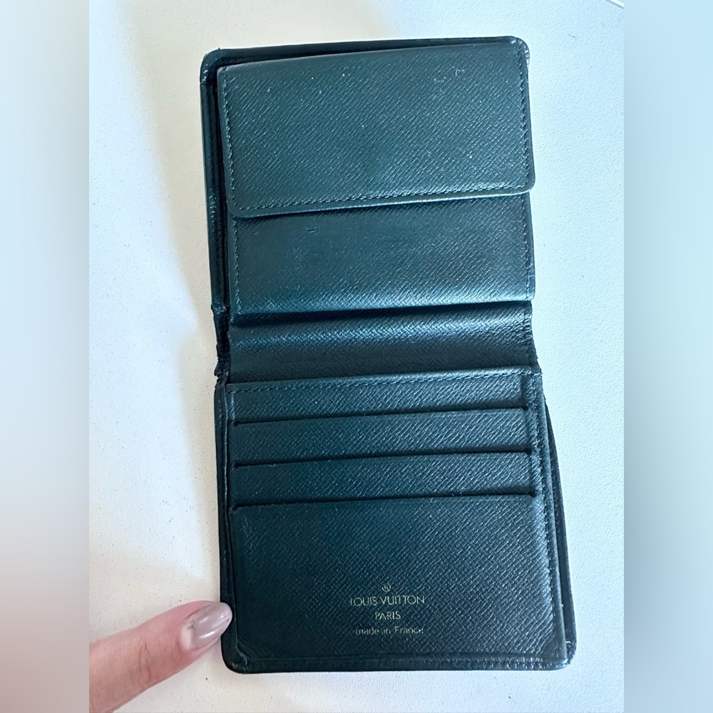 Louis Vuitton Green Taiga Bifold Wallet